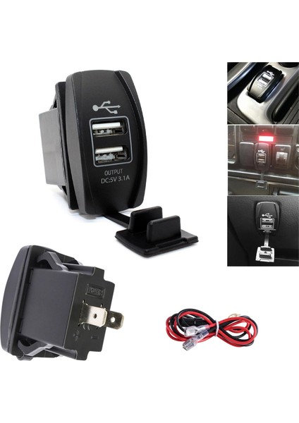 Araç Çakmak Soketi Çift USB 12/24V Ch-22