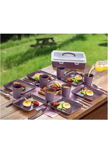 32 Parça Piknik Seti 6 Kişilik Piknik Seti Mangal Seti
