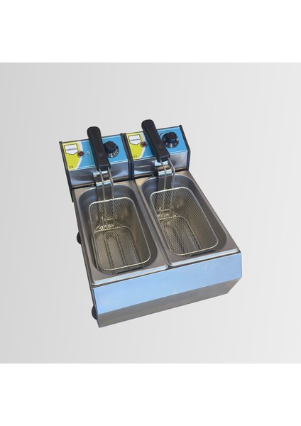 5+5 Lt Elektrikli Fritöz Çiftli Kapaklı