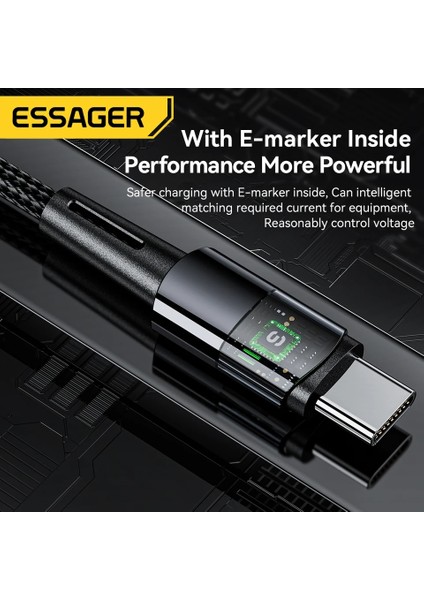 240W CE/FC/ROHS Lisanslı Type-C To Type-C Süper Hızlı Şarj ve Data Veri Kablosu Örgülü Sağlam