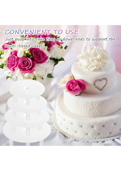 36 Parça Plastik Kek Dübel Çubuk Seti 20 Parça Beyaz Kek Çubukları Destek Çubuğu ve 4 Parça Kek Ayırıcı Plaka (Yurt Dışından) fiyatları
