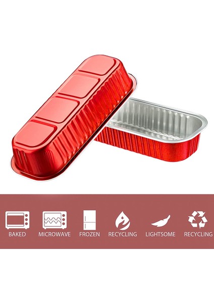 Alüminyum Folyo Ekmek Tavaları, 50 Adet Tek Kullanımlık Alüminyum Folyo Mini Somun Pişirme Tavaları Kapaklı, Tatlı Bakeware Tavalar Konteynerler (Yurt Dışından)