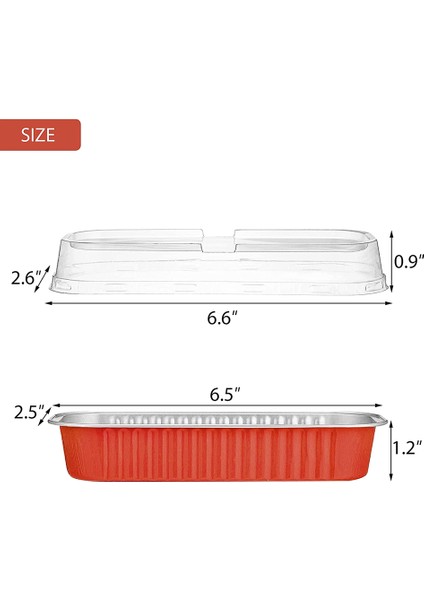 Alüminyum Folyo Ekmek Tavaları, 50 Adet Tek Kullanımlık Alüminyum Folyo Mini Somun Pişirme Tavaları Kapaklı, Tatlı Bakeware Tavalar Konteynerler (Yurt Dışından)