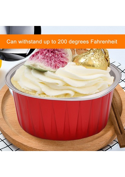 Kapaklı Folyo Ramekins,alüminyum Folyo Cupcake Gömlekleri,muffin Gömlekleri Bardaklar,cupcake Pişirme Bardak Tutucular Kılıflar Kutular Kırmızı (Yurt Dışından) fırsatları