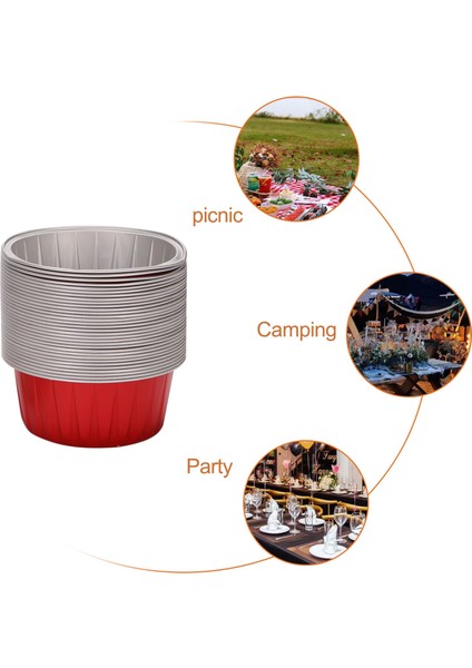 Kapaklı Folyo Ramekins,alüminyum Folyo Cupcake Gömlekleri,muffin Gömlekleri Bardaklar,cupcake Pişirme Bardak Tutucular Kılıflar Kutular Kırmızı (Yurt Dışından) indirimleri