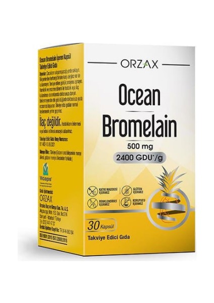 Ocean Bromelain 500 Mg 30 Kapsül
