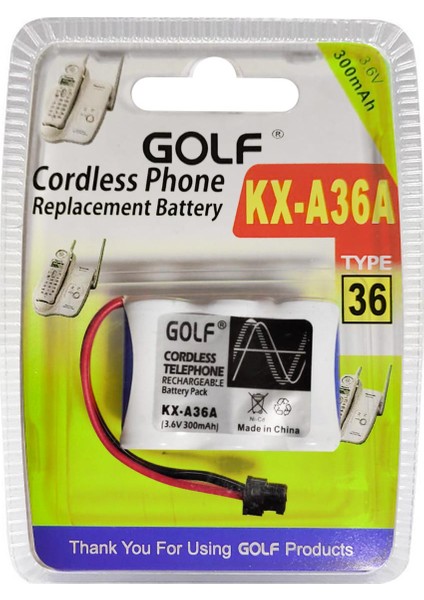 KX-A36A Şarjlı Telsiz Telefon Pili 3.6 Volt 300 Mah Ni-Cd