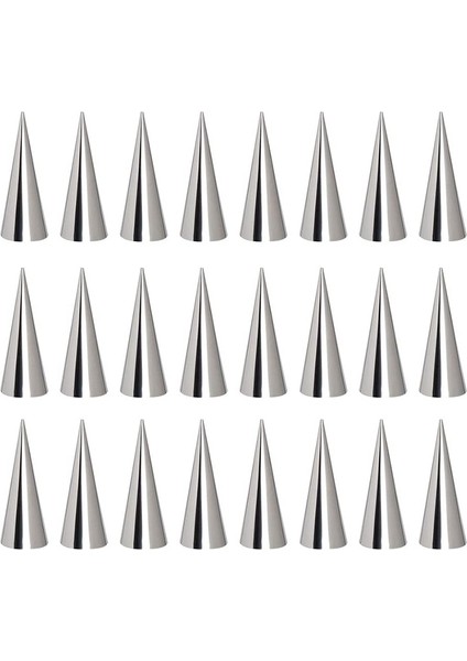 24 Adet Paslanmaz Çelik Pasta Kreması Boynuz Konik Tüp Koni Pasta Rulo Boynuz Kalıp Mutfak Pişirme Bobini Aracı (Yurt Dışından)