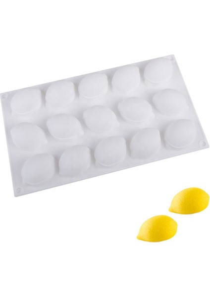 15 Kavite Limon Şekilli Meyve Silikon Kalıp Kek Mousse Kek Kalıbı Pişirme Fransız Tatlı Kek Dekorasyon Aracı (Yurt Dışından)