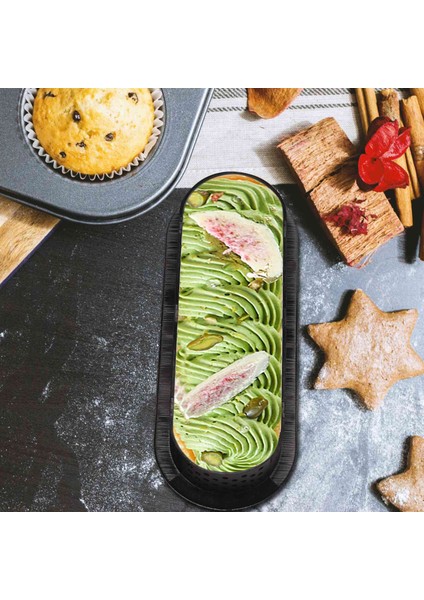 6 Adet Oval Tart Yüzükler Isıya Dayanıklı Delikli Kek Mus Halkası Yapışmaz Bakeware Tart Mini Kek Kalıbı Kek Yüzükleri (Yurt Dışından)