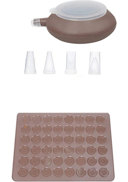 Silikon Acıbadem Kurabiyesi Seti, Macaron Silikon Mat, 48 Pişirme Daireli Yapışmaz Makaron Kalıbı, Kek Dekorasyonu Için Decomax Kalem (Yurt Dışından)