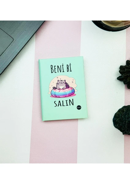 Beni Bi Salın Yeşil Tasarımlı Sert Kapaklı Mini Defter