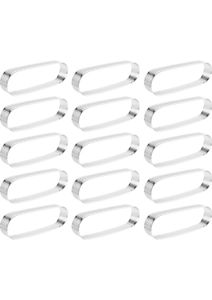 15 Adet Oval Tartlet Delikli Tart Pişirme Için Paslanmaz Çelik Yuvarlak Form Halkası Tart Mousse Pies Kiş (Yurt Dışından) fırsatları