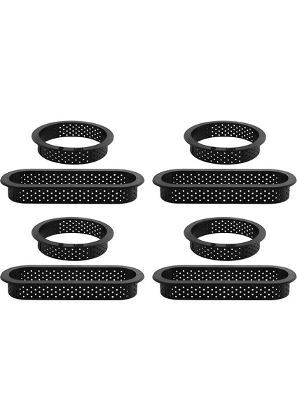 Adet Yuvarlak ve Oval Tart Yüzükler Isıya Dayanıklı Delikli Kek Mus Halkası Yapışmaz Bakeware Mini Kek Kalıbı Kek Halkaları (Yurt Dışından)