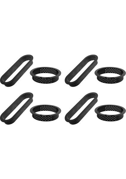 Adet Yuvarlak ve Oval Tart Yüzükler Isıya Dayanıklı Delikli Kek Mus Halkası Yapışmaz Bakeware Mini Kek Kalıbı Kek Halkaları (Yurt Dışından)