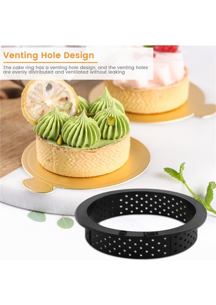 Adet Yuvarlak ve Oval Tart Yüzükler Isıya Dayanıklı Delikli Kek Mus Halkası Yapışmaz Bakeware Mini Kek Kalıbı Kek Halkaları (Yurt Dışından)