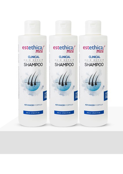 Estethicamed Saç Dökülmelerine Karşı Şampuan - 3 Adet X 250 Ml - Kepek Karşıtı Ve Nemlendirici Etki