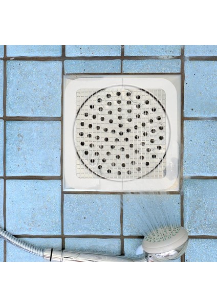 Banyo Duş Gider Süzgeci 5 ADET Gider Kapağı Saç Küvet Drenajı Duş Tahliye Kapağı 10X10 cm Yapışkanlı Temizlik Teli