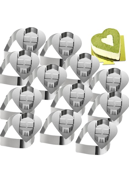 12 Kek Halkası Seti, Mousse Kek ve Pasta Pişirme Yüzüğü, Pasta Kek Pişirme Için Yemek Halkası Kalıbı Tatlı Yüzük Seti (Yurt Dışından)