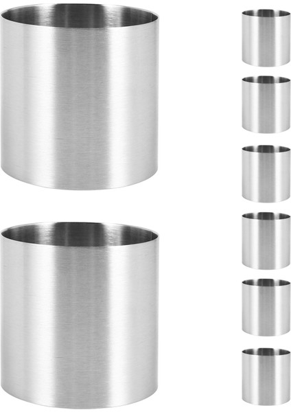 8 Adet Paslanmaz Çelik Mousse Yüzükler Yuvarlak Bisküvi Kesici Kek Kalıbı Mutfak Pişirme Pasta Aracı Tart, Fondan, Vb (Yurt Dışından) fiyatları