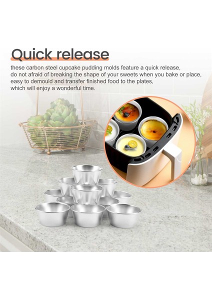 12 Parça Bireysel Puding Bardak Mini Çikolata Erimiş Tavalar Yapışmaz Cupcake Kek Kurabiye Puding Kalıbı (Yurt Dışından)