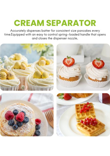 Paslanmaz Çelik Cupcake Waffle Hamuru Huni Gözleme Dispenseri Krem Ayırıcı (Yurt Dışından) fırsatları