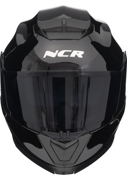 Stars Çene Açılır Kask Siyah Vizörlü Parlak Siyah