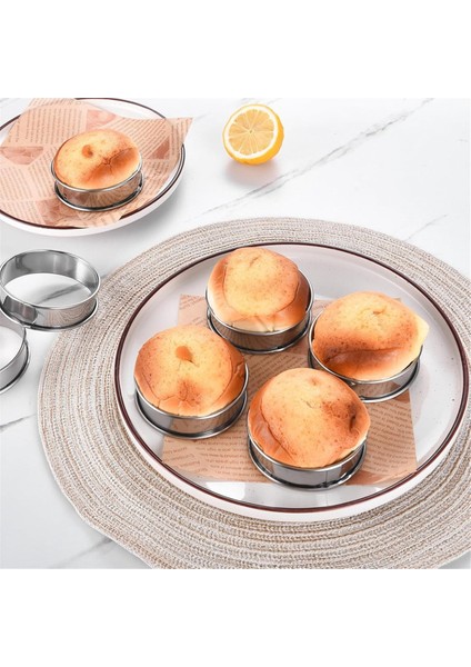 12 Paket Ingiliz Muffin Halkaları 3.15 Inç Crumpet Yüzükler Paslanmaz Çelik Çift Haddelenmiş Tart Yüzükler, Pişirme Pasta Halkası (Yurt Dışından) fırsatları