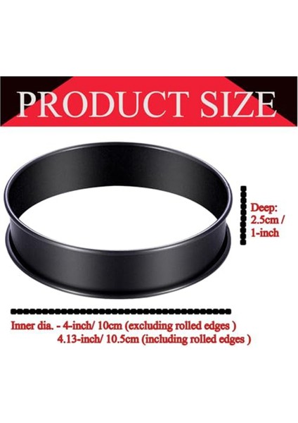 12 Paket Crumpet Yüzükler Yapışmaz Ingiliz Muffin Halkaları 3.15 Inç - Pişirme Için Paslanmaz Çelik Çift Haddelenmiş Tart Halkaları (Yurt Dışından) fiyatları