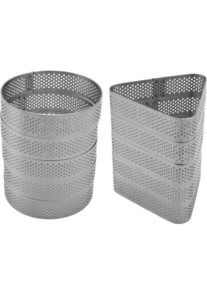 10 Adet Yuvarlak ve Üçgen Paslanmaz Çelik Tart Yüzük Kulesi Pasta Kek Kalıbı Delikli Tatlı Kek Mus Halkası (Yurt Dışından) modelleri