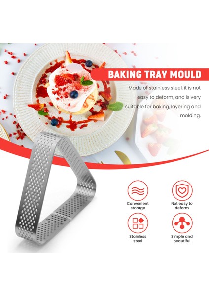 10 Adet Yuvarlak ve Üçgen Paslanmaz Çelik Tart Yüzük Kulesi Pasta Kek Kalıbı Delikli Tatlı Kek Mus Halkası (Yurt Dışından) fırsatları