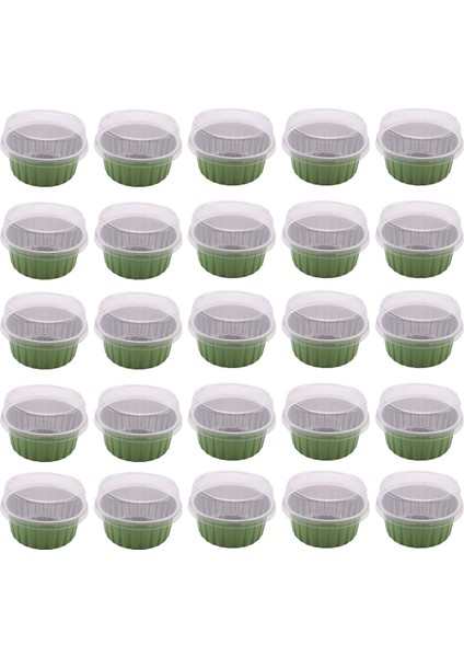25 Adet Alüminyum Folyo Cupcake Gömlekleri Kapaklı Bardak, Fırın Düğün Doğum Günü Partisi Için 5 Oz Tek Kullanımlık Pişirme Kek Bardak (D) (Yurt Dışından)