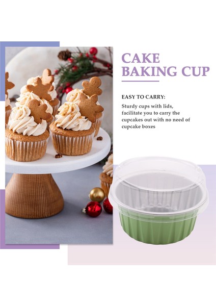 25 Adet Alüminyum Folyo Cupcake Gömlekleri Kapaklı Bardak, Fırın Düğün Doğum Günü Partisi Için 5 Oz Tek Kullanımlık Pişirme Kek Bardak (D) (Yurt Dışından) modelleri