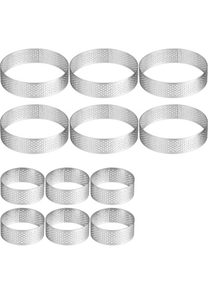 12 Adet Yuvarlak Tart Yüzükler, 1.97IN ve 3.15IN Paslanmaz Çelik Tart Yüzükler, Delikli Kek Mousse Yüzükler, Metal Pasta Kek Kalıbı (Yurt Dışından)