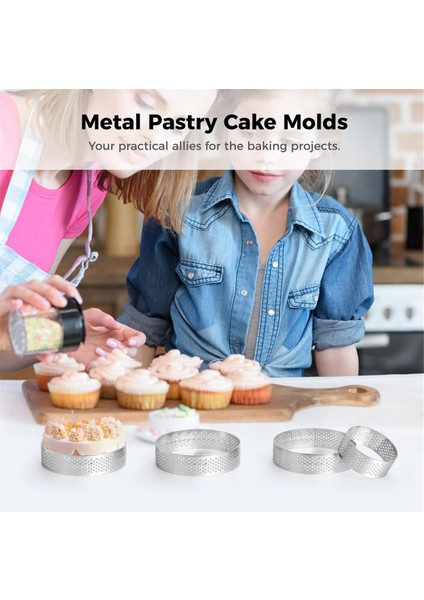 12 Adet Yuvarlak Tart Yüzükler, 1.97IN ve 3.15IN Paslanmaz Çelik Tart Yüzükler, Delikli Kek Mousse Yüzükler, Metal Pasta Kek Kalıbı (Yurt Dışından) fırsatları