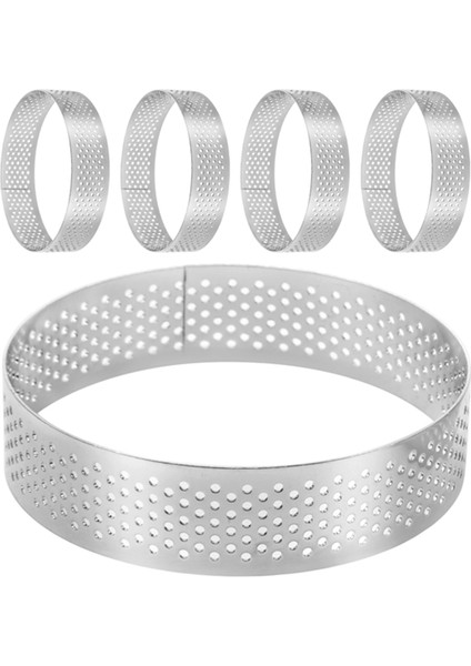 5 Adet Dairesel Paslanmaz Çelik Tart Yüzük Fransız Tatlı Delikli Kalıp Mus Meyveli Turta Kiş Kek Peynir Pişirme Kalıp (Yurt Dışından)