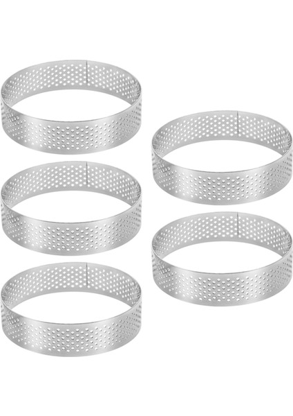 5 Adet Dairesel Paslanmaz Çelik Tart Yüzük Fransız Tatlı Delikli Kalıp Mus Meyveli Turta Kiş Kek Peynir Pişirme Kalıp (Yurt Dışından) modelleri