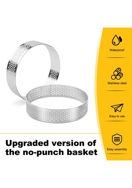 5 Adet Dairesel Paslanmaz Çelik Tart Yüzük Fransız Tatlı Delikli Kalıp Mus Meyveli Turta Kiş Kek Peynir Pişirme Kalıp (Yurt Dışından) fırsatları