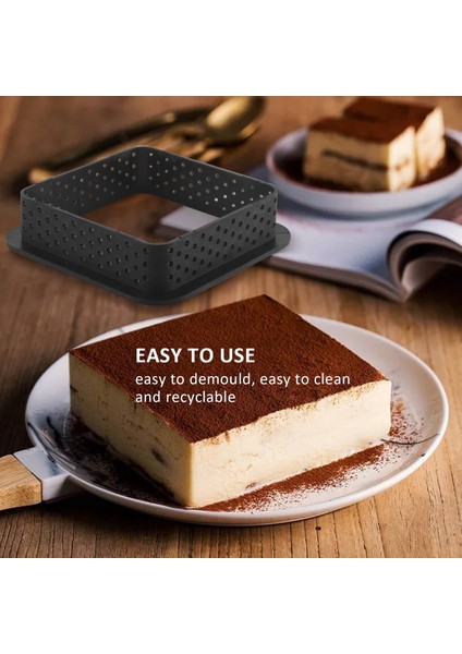 10 Adet Kare Tart Yüzükler Isıya Dayanıklı Delikli Kek Mus Halkası Yapışmaz Bakeware Tart Mini Kek Kalıbı Kek Yüzükleri (Yurt Dışından) indirimleri