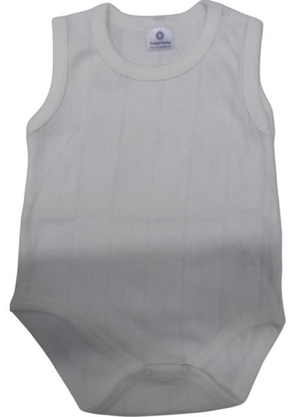 Baby Atlet Body Jakarlı Çizgili Kalpli Ekru