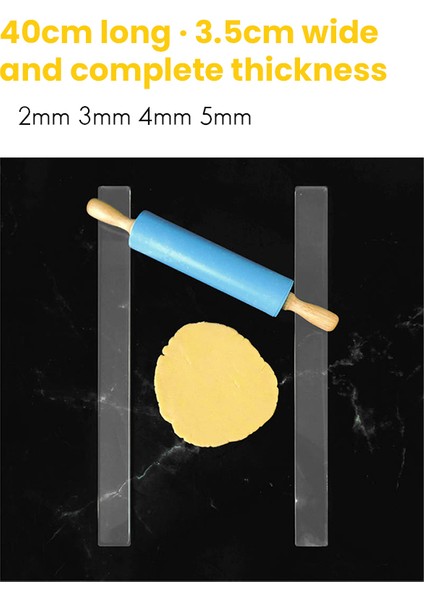 2 Adet Akrilik Bisküvi Kek Haddeleme Aracı Denge Cetvel Fondan Buzlanma Bisküvi Kalınlığı Cetvel Bisküvi Pürüzsüz Pişirme D (Yurt Dışından) indirimleri