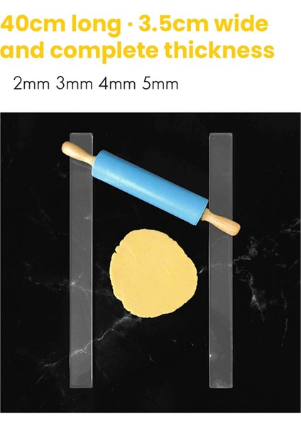 2 Adet Akrilik Bisküvi Kek Haddeleme Aracı Denge Cetvel Fondan Buzlanma Bisküvi Kalınlığı Cetvel Bisküvi Pürüzsüz Pişirme A (Yurt Dışından) fırsatları