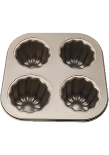 4-Cavity Canele Kalıp Kek Tava, Yapışmaz Canele Fırın Tepsisi Fırın Için Karbon Çelik Caneles Kalıp Bakeware Aracı (Yurt Dışından)