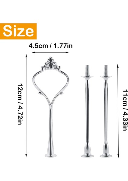 Kek Standı Için 6 Takım Tepsi Donanımı 3 Katmanlı Kek Standı Düğün ve Parti Servis Tepsisi Için Montaj Donanımı Tutucu (Gümüş) (Yurt Dışından) modelleri