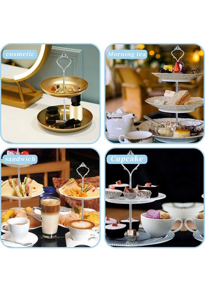 Kek Standı Için 6 Takım Tepsi Donanımı 3 Katmanlı Kek Standı Düğün ve Parti Servis Tepsisi Için Montaj Donanımı Tutucu (Gümüş) (Yurt Dışından) indirimleri