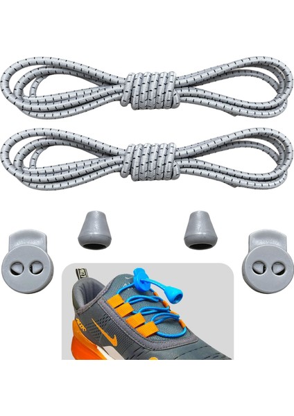 Yuvarlak, Akıllı, Kilitle, Tak-Bırak, Elastik Bot, Spor Ayakkabı Bağcığı, 100 Cm, 1 Çift