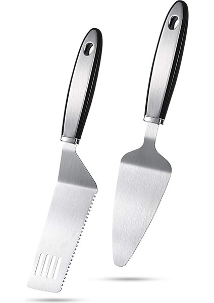 Pasta Kesici ve Sunucu Paslanmaz Çelik Pasta Sunucusu Seti Düğün Için Kek Kesici Cakecutting Seti 2 Parça (Yurt Dışından)