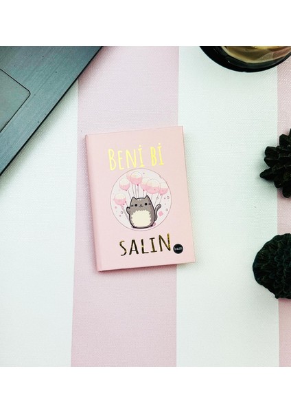 Beni Bi Salın Pembe Tasarımlı Sert Kapaklı Mini Defter