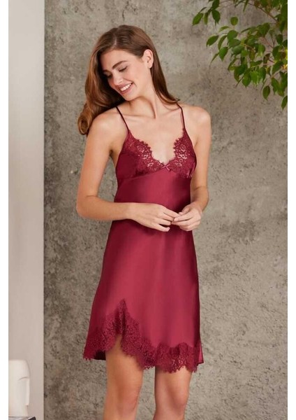 Kadın 4'lü Bordo Saten Takım Gelin Çeyiz Seti 7045 fırsatları