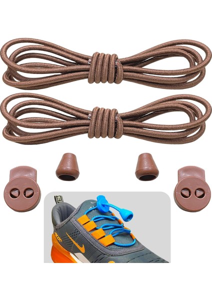 Yuvarlak, Akıllı, Kilitle, Tak-Bırak, Elastik Bot, Spor Ayakkabı Bağcığı, 100 Cm, 1 Çift